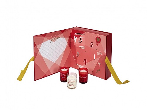 Πενθήμερο Ημερολόγιο με 5 αρωματικά κεριά για ερωτευμένους, Love Advent Calendar, 24x6.2x24 cm