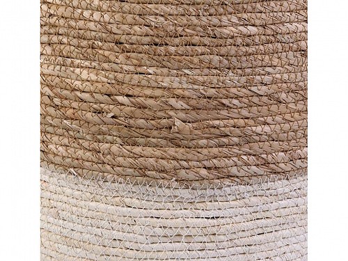 Σκαμπό, Πουφ με σχοινί περιμετρικά σε γήινους τόνους, 35x41 cm, Braided Pouf