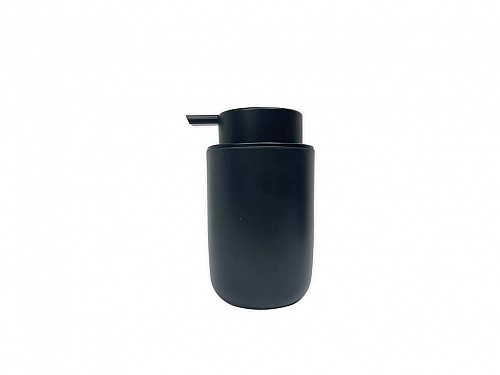 Διανεμητής σαπουνιού Dispenser, πλαστικός σε μαύρο χρώμα, 7.3x7.3x12.7 cm