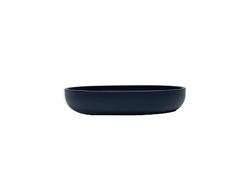 Σαπουνοθήκη επιτραπέζια πλαστική, σε μαύρο χρώμα, 12.4x9.3x2.3 cm