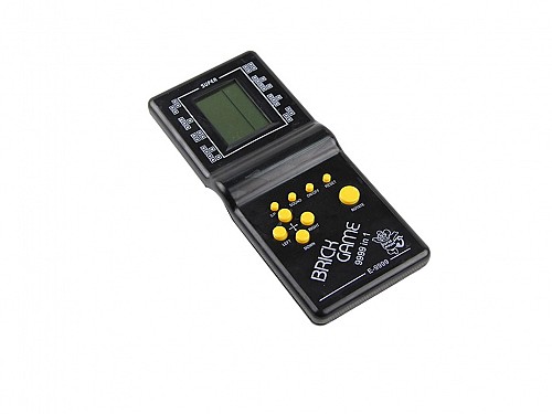Electronic children's Tetris handheld console with LCD screen in black color